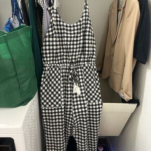 Chic Black and White Gingham Jumpsuit